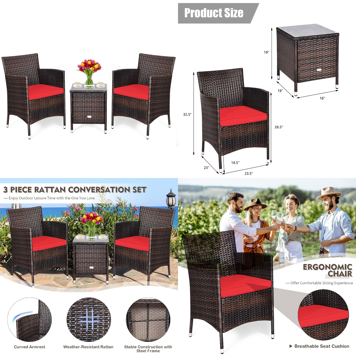 3 Piece Wicker Patio Furniture - đánh giá và giá Outdoor Furniture On Sale