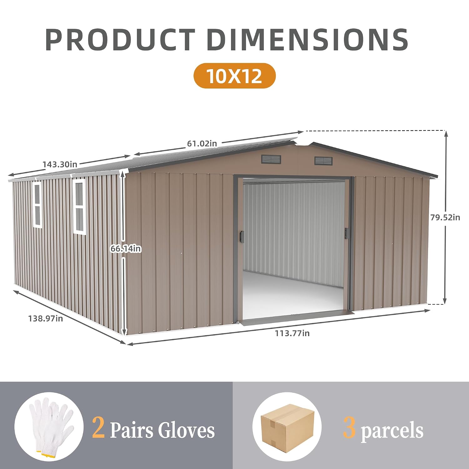 10x12 FT Outdoor Storage Shed, - đánh giá và giá Outdoor Furniture Metal