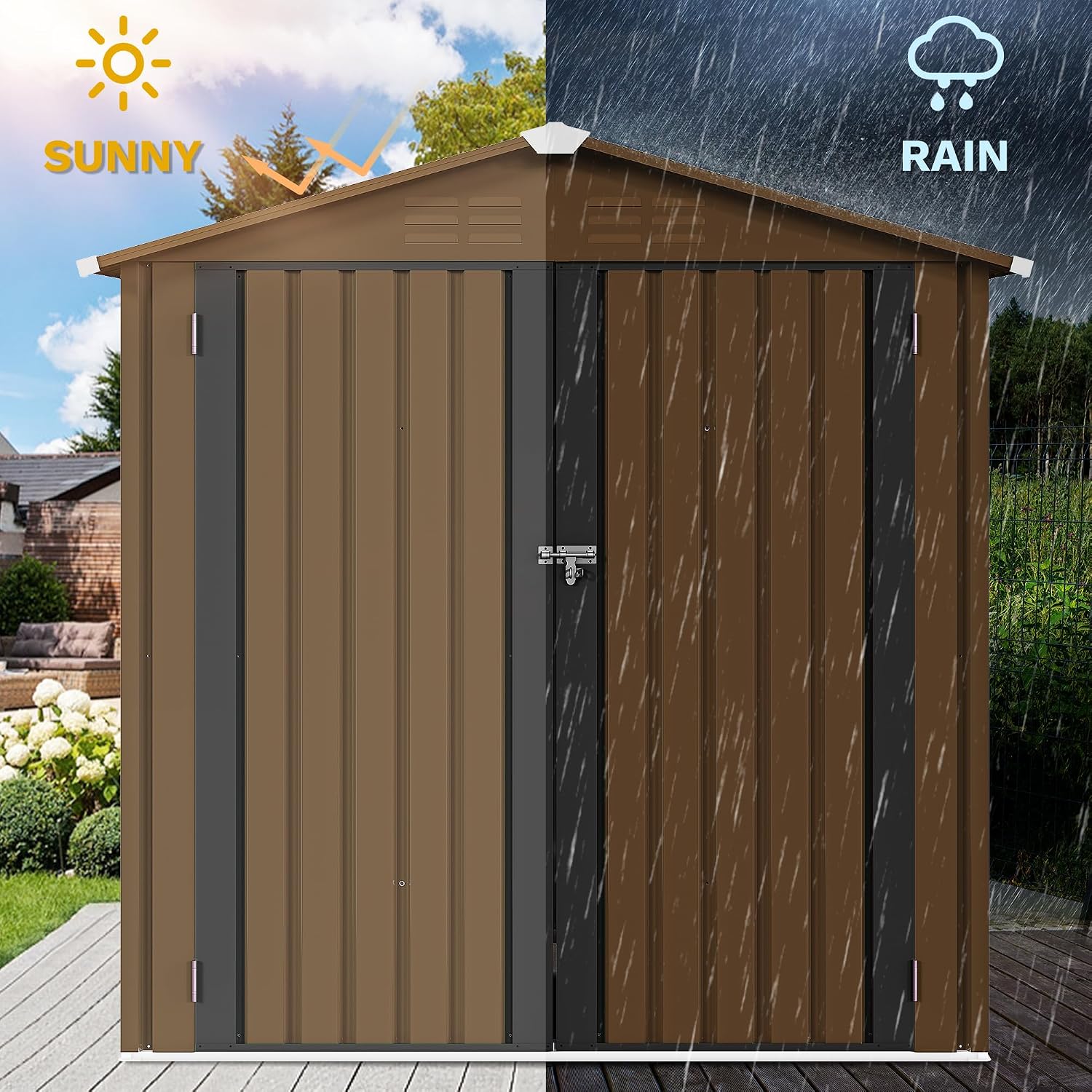 6x4ft Metal Outdoor Storage Sh - đánh giá và giá Outdoor Furniture Metal