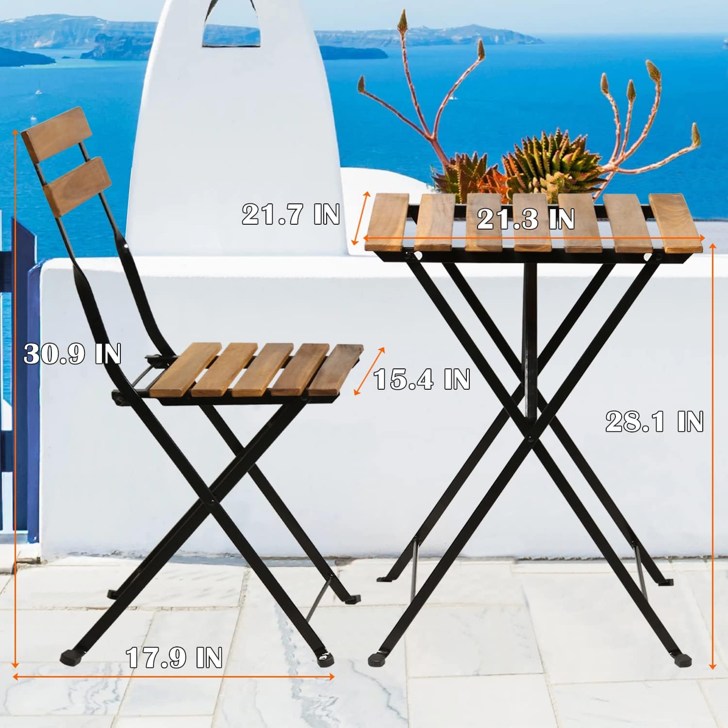 Natural wood 3-piece folding p - đánh giá và giá Outdoor Furniture Patio
