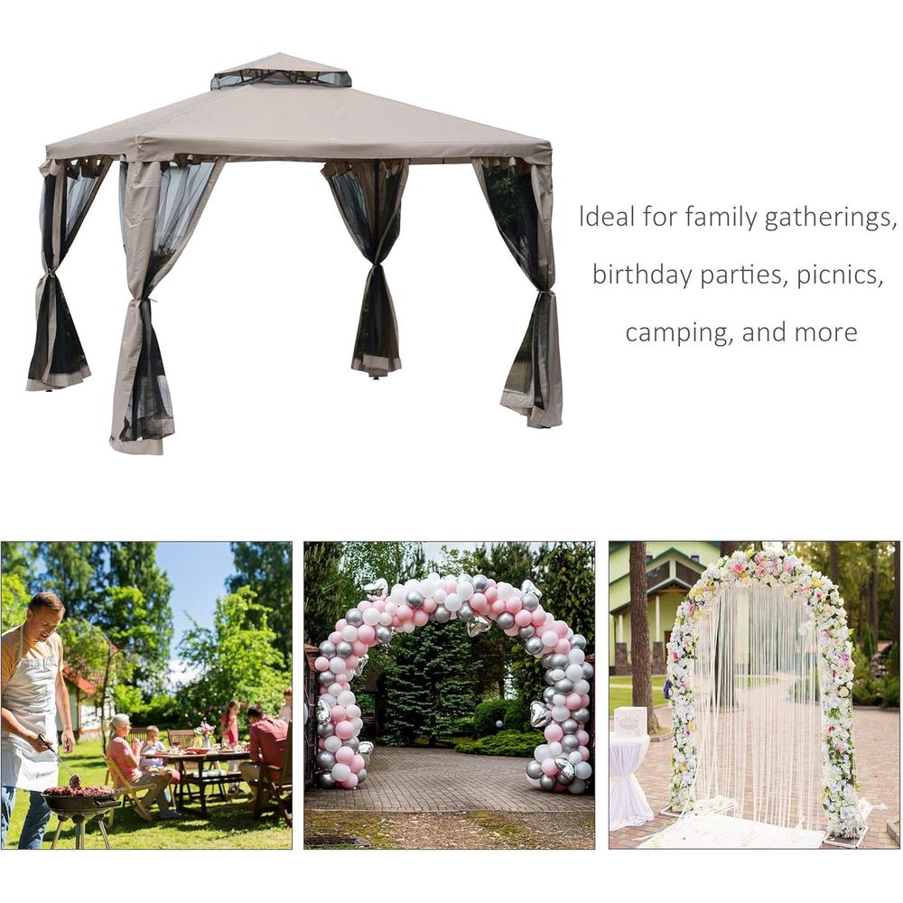 9.6' x 9.6' Patio Gazebo, Outd - đánh giá và giá Outdoor Furniture Patio