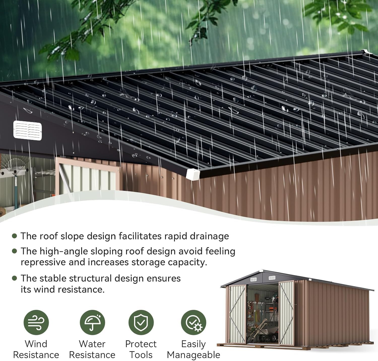 12 x 10FT Outdoor Storage Shed - đánh giá và giá Outdoor Furniture Metal