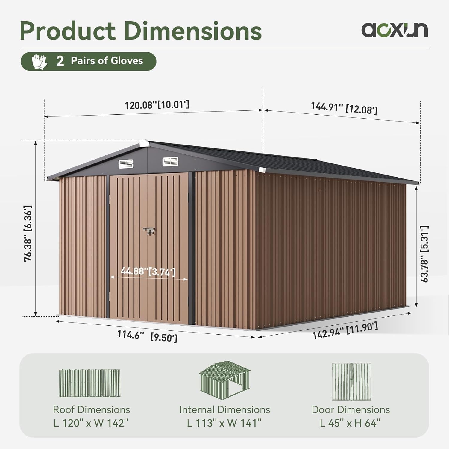 12 x 10FT Outdoor Storage Shed - đánh giá và giá Outdoor Furniture Metal