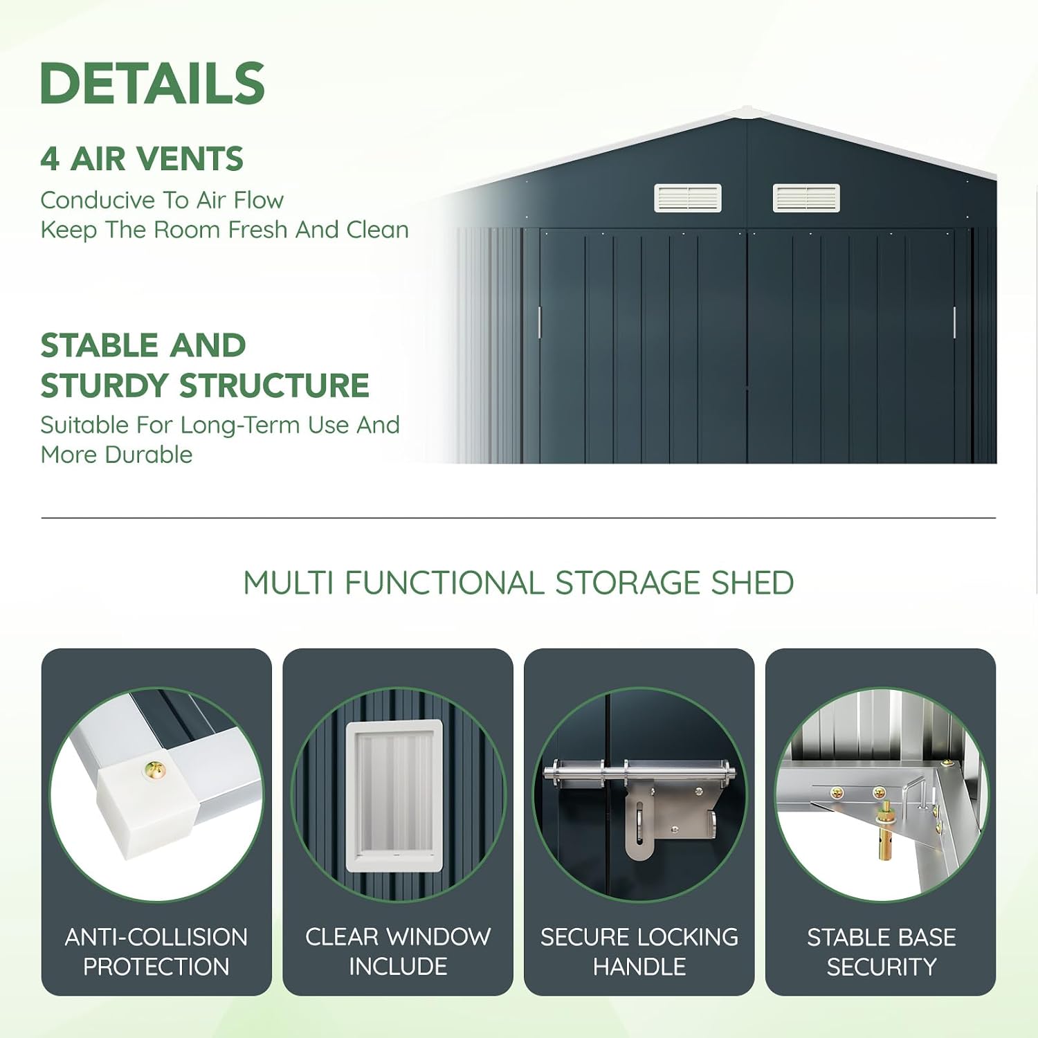 10x12X7.5FT Outdoor Steel Stor - đánh giá và giá Outdoor Furniture Patio