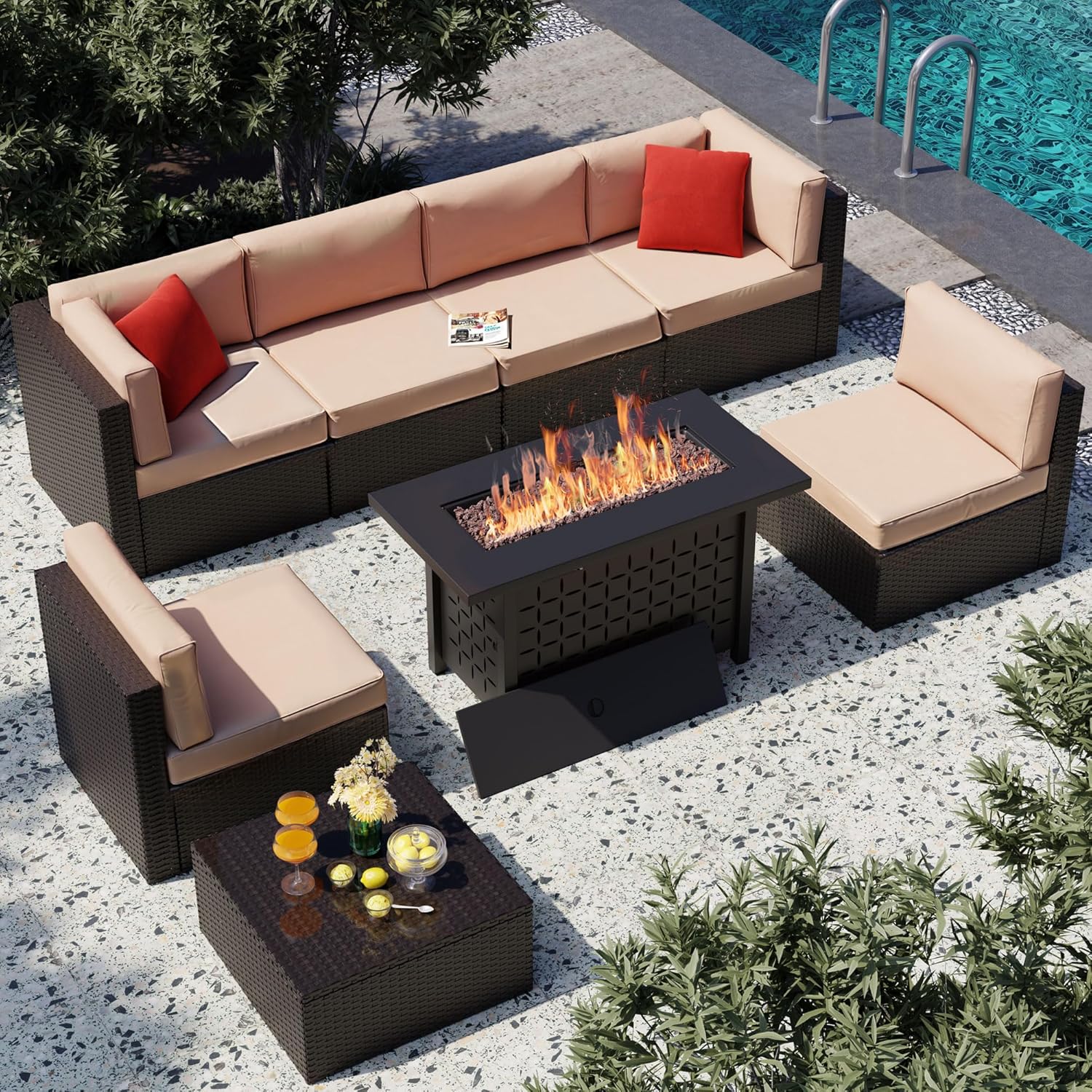 8 Pieces Patio Furniture Set w - đánh giá và giá Outdoor Furniture On Sale